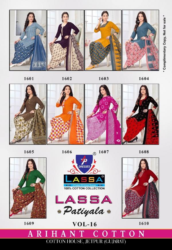 Ap Lassa Patiyala Vol-16 Cotton Designer Patiyala Dress Material 